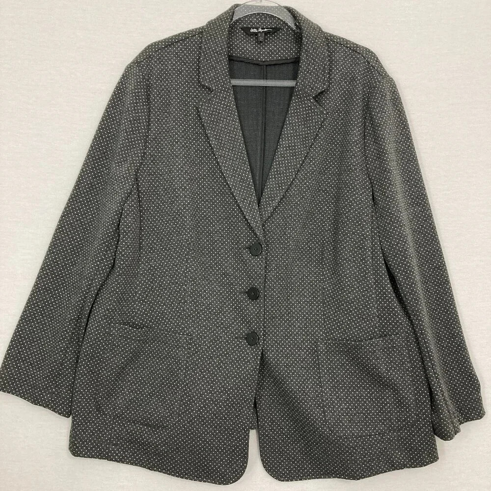Ulla Popken Gray Dotted Blazer